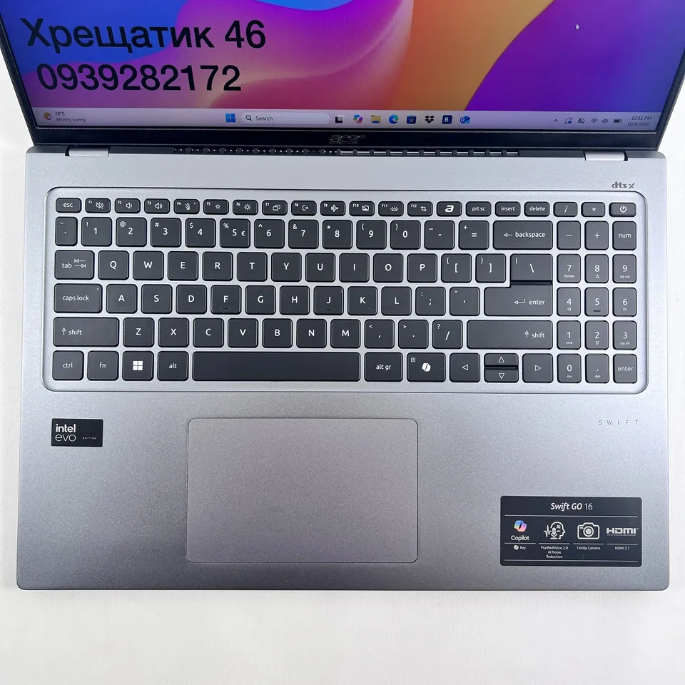 Acer Swift Go 16 Сенсорний, сенсорний екран — фото 7